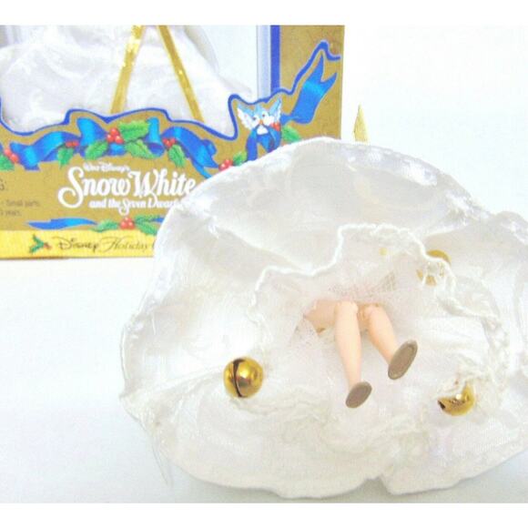 Disney Petite Holiday Princess SNOW WHITE MINI Barbie DOLL Jingle Bell Ornament! - Picture 3 of 4